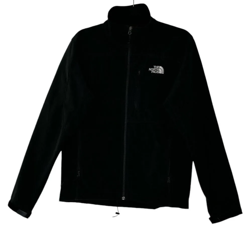 The North Face Jacket Men Small Windwall Fleece Black Zip-Up Outdoor Hiking